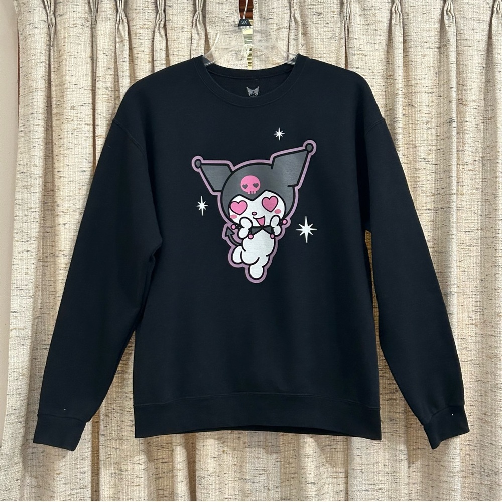 Kuromi by Sanrio Black Heart Eyes Sweatshirt - Large